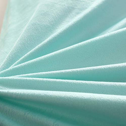 Faux Fur Velvet Fluffy Bedding Duvet Cover Set Down Comforter Quilt Cover with Pillow Sham, Ultra Soft Warm (Twin, Aqua) - color: Aqua, size: Twin