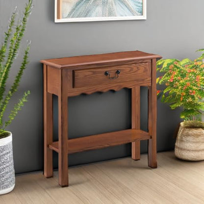 Leick Home Wave Console Table, 28", Medium Oak - color: Medium Oak