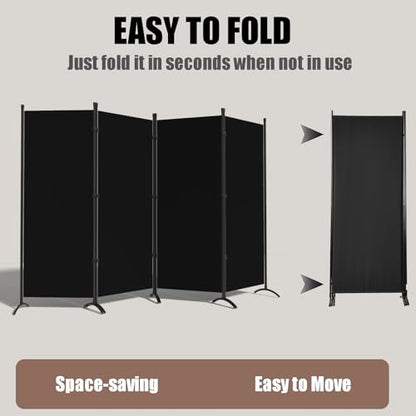 Room Divider-Folding Privacy Screens, 6 ft Partition Room Dividers Wall for Separation, Home, Office, Classroom, Studio (Black, 4 Panel) - color: Black, size: 4 Panel