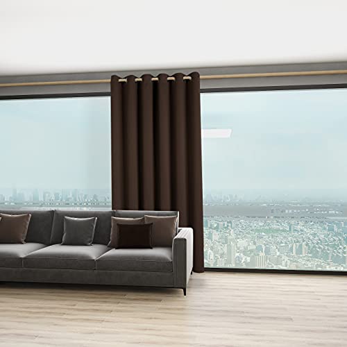 BONZER Room Divider Curtain Total Privacy Wall Screen Partitions | Grommet Wide Noise Reducing Blackout Curtains for Living Room, Bedroom, 84L x 70W Inch (7L x 5.8W ft), 1 Panel, Chocolate - color: Chocolate, size: 70"W x 84"L (Pack of 1)