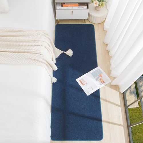 BENRON Soft Runner Rugs for Bedroom Hallway 2x6,Non Slip Washable Navy Blue | Minimalist, Low Pile, Long Runners for Kitchen Laundry Dorm, Kids Room - color: Royal Blue, size: 2' x 6' (Runner)