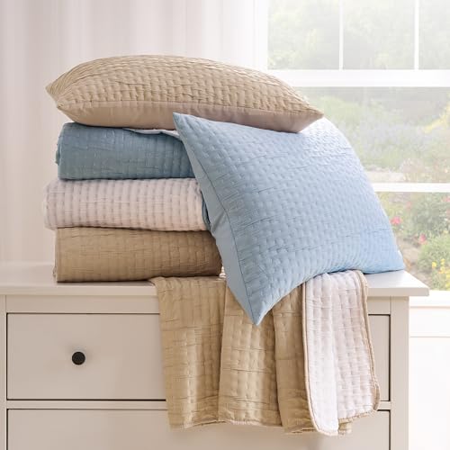Greenland Home Fashions Homestead Modern Artisan Reversible Matelassé Coverlet Set, 3-Piece Full/Queen, Sky Blue - color: Sky Blue, size: 3-Piece Full/Queen