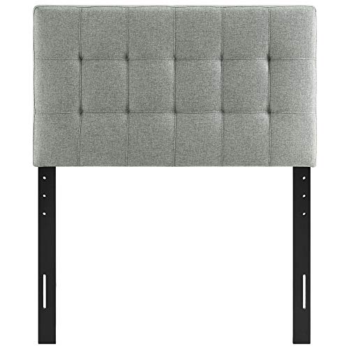 Ergode Lily Twin Upholstered Linen Fabric Tufted Headboard - Sophisticated and Durable Gray Bed Accessory