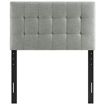 Ergode Lily Twin Upholstered Linen Fabric Tufted Headboard - Sophisticated and Durable Gray Bed Accessory
