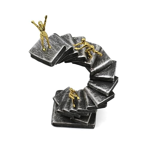 Thinker Statues Ladder Sculpture Abstract Figure Handicraft for Bookshelf Desktop Decoration