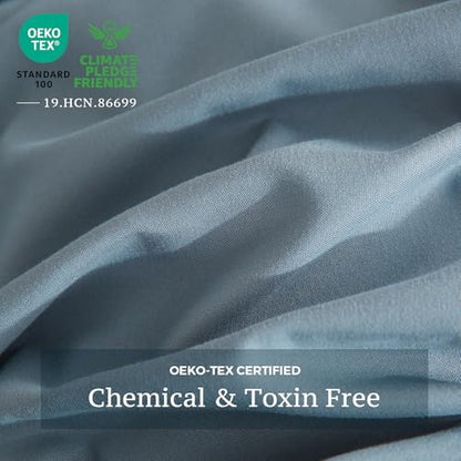JSD Dusty Blue Duvet Cover Set Full Size | 3 Piece Soft Microfiber Duvet Cover with Pillow Shams Zipper Closure, Comforter Not Included, Oeko-Tex Certified - color: Blue, size: Full