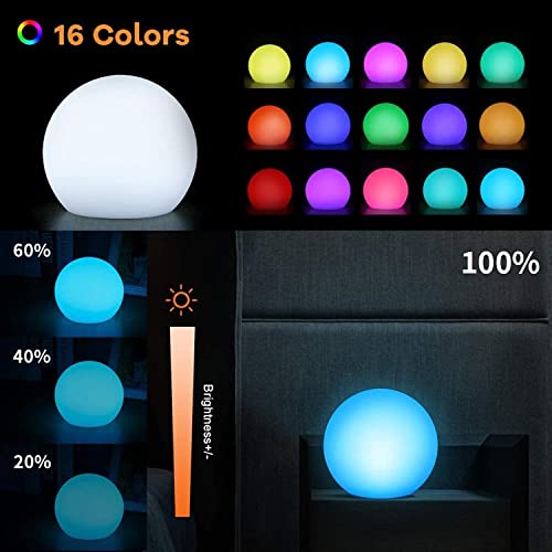 Borelor Floating Pool Lights,3-Inch USB Rechargeable & Remote Control Globe Lamp IP68 Waterproof 16 Color Change Hot Tub Bath Lights, Party Holiday Outdoor Christmas Decorations(1 Pack) - size: 3 inches