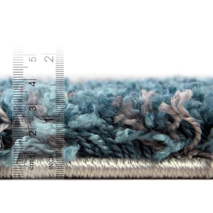 Rugs.com - Soft Touch Shag Rug – 13 Ft Runner Turquoise Shag Runner Rug – Plush Abstract Design for Hallways and Entryways - color: Turquoise, size: 2'7" x 13' (Runner)