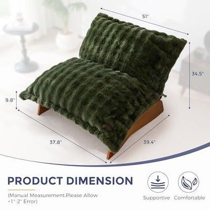 MAXYOYO Adjustable Living Room Chair, 3-Position Bean Bag Chair with Frame | Upholstered Accent Chair with Frame, Removable Cushion, Soft Reclining Lounge for Bedroom, Apartment, Office, Dorm, Green - color: Bubble Green