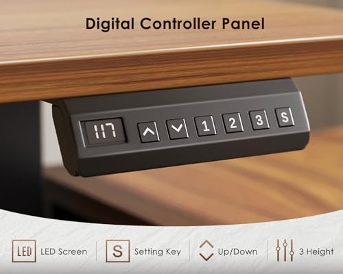 55" L Shaped Electric Standing Desk with Cabinet Sets, Walnut/Black (Pack of 2) - color: Walnut+black, size: 55 Inch (Pack of 2)