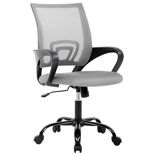 BestOffice Office Chair Ergonomic Cheap Desk Chair Mesh Computer Chair Lumbar Support Modern Executive Adjustable Stool Rolling Swivel Chair for Back Pain (Grey) - color: Grey, size: 1 Pcs