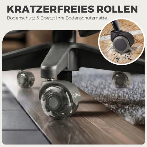 Office Chair Wheels 2" Desk Chair Caster Wheels Smooth Roller Style Quiet for Carpet and Hardwood Floors Universal Fit 11x22 mm Set of 5 Dark Grey - color: Dark Grey-2 Inch