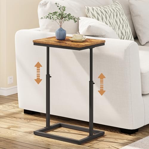 TUTOTAK End Table, Side Table, Tall Couch Table, Sofa Table | for Living Room, Bedroom, Brown TB01BB083P - color: Brown, size: 1 Pack, style: Large