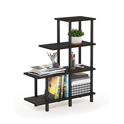 FURINNO Turn-N-Tube 4-Tier Cube Ladder Shelf, Espresso/Black - color: Espresso/Black, style: 4-Tiers, Cube Ladder