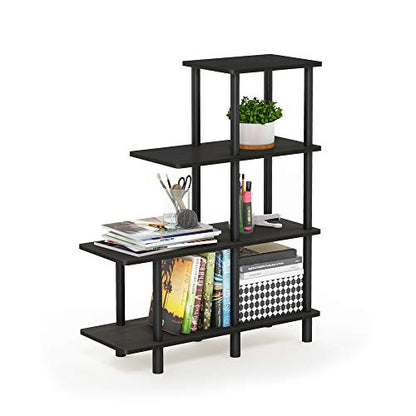 FURINNO Turn-N-Tube 4-Tier Cube Ladder Shelf, Espresso/Black - color: Espresso/Black, style: 4-Tiers, Cube Ladder