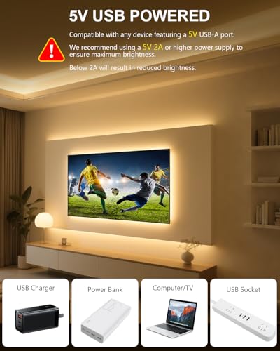 ALITOVE USB LED Light Strip 5V 6.56FT 3000K Warm White COB LED Strip Lights with Remote Lights Dotless Super Bright Dimmable Flexible for TV Backlight Bedroom Under Cabinet Kitchen Shelf Lighting - color: 3000K Warm White, size: 6.5FT