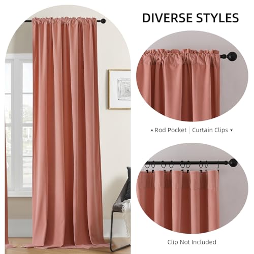 Joydeco Pink Velvet Curtains 63 inch Length 2 Panels, Luxury Blackout Rod Pocket Thermal Insulated Window Curtains, Super Soft Room Darkening Drapes for Living Dining Room Bedroom,W52 x L63 inches - color: Rod Pocket | Pink, size: 52"W x 63"L (Pack of 2)