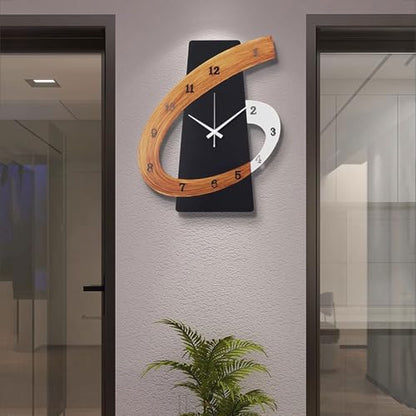 Modern Large Decorative Wall Clock，20 inch Black Silent Non-Ticking Nordic Metal Wall Clocks for Living Room Home Kitchen Bedroom Cafes Office Staircase，Arabic Numerals Quartz Clock((40x50cm) - size: 15.7x19.7IN(40x50cm)