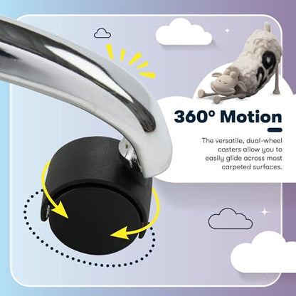 Serta Armless Small Home Desk Chair with Wheel, Ergonomic Mesh Office Chair | Essentials, Leather & Foam Cushioned Seat, Adjustable Height, Vanity Chair for Bedroom & Small Space, 360° Swivel, Sky Blue - color: Sky Blue