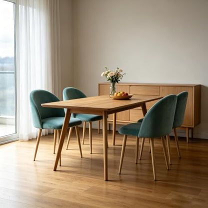 Lightdot Dining Chairs Set of 2, Velvet Upholstered Dining Chairs with Solid Wood Legs, Mid-Century Modern Accent Chair for Kitchen Living Room Bedroom, Assembly Guide Included, Mint Green - color: Teal
