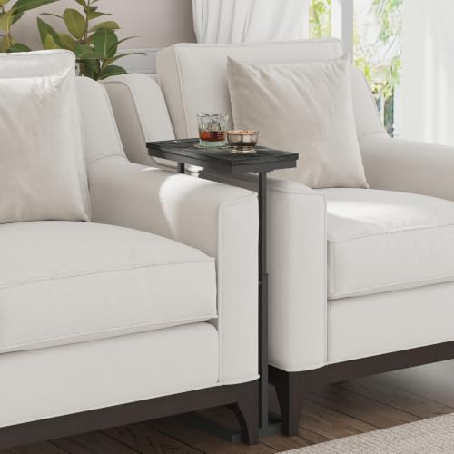 TUTOTAK End Table with Charging Station, Side Table, Tall Couch Table | Sofa Table, for living Room, Bedroom, Grey TB01BY084 - color: Grey, size: 1 Pack, style: With Plug