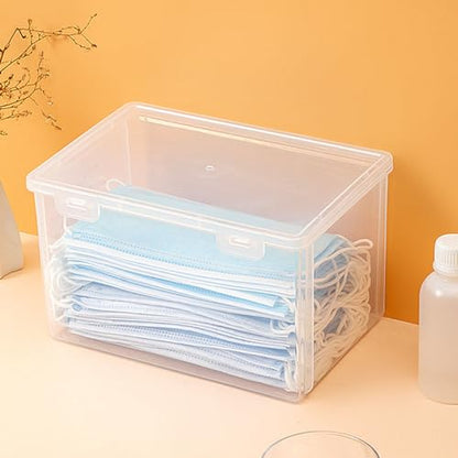 Transparent Storage Box Heavy Duty Storage Containers Large Capacity Plastic Clear Storage Container for Home Dormitory Office L (21.5x14x10cm/8.5x5.5x3.9in) (S) - size: S