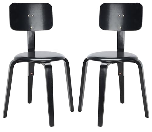 SAFAVIEH Home Collection Luella Black Stackable Dining Chair Set of 2 - color: Black