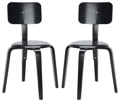 SAFAVIEH Home Collection Luella Black Stackable Dining Chair Set of 2 - color: Black
