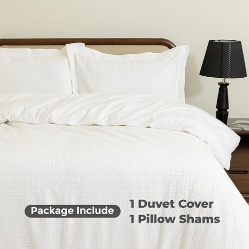 Dreamology Twin Waffle Duvet Cover, Twin Duvet Cover Set, 100% Cotton | Waffle Weave Duvet Covers with Zipper Closure, Soft & Breathable Duvet Cover Set,Bedding Set Twin 2 Pieces (Cloud White) - color: Cloud White, size: Twin