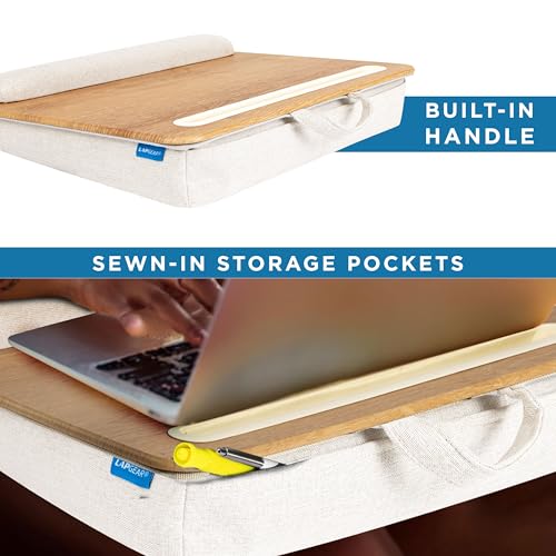 LAPGEAR Portable Laptop Lap Desk – White Oak Woodgrain, Fits 15.6" Laptops - color: White Oak Woodgrain
