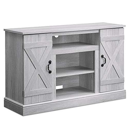 BELLEZE 47 Inch TV Stand & Media Entertainment Center TV Cabinet with Storage for TVs up to 50 Inch Console Table with Open Storage Shelves & Cabinets, Sargent Oak - color: Sargent Oak, style: 47"