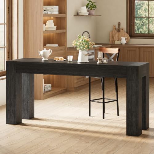 71" Long Bar Table, Rectangular 35.5" Counter Height Table, Double-Sided High Top Pub Table for Home Bar Kitchen Dining Room, Black