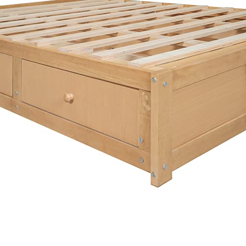 Merax Full Size Platform Bed with Underneath Storage and 2 Drawers, Wooden Lift Up Storage Bed Frame with Headboard, No Box Spring Needed