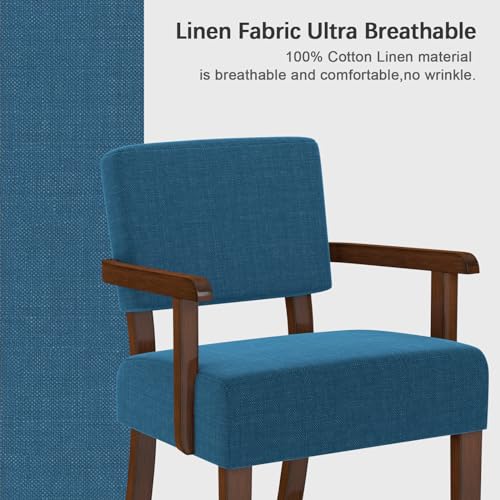 Accent Chair with Solid Wood Frame,Arm Chairs with Soft Seat | Upholstered Reading Leisure Chair for Living Room,Bedroom,Office,Waiting Room, Blue - color: Blue, size: Chair