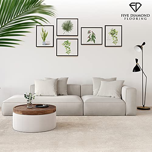 Peak Performance Peel and Stick Carpet Tiles with Attached Cushion, Easy DIY Install, Soft Residential Carpet, Seamless Appearance (Denali, 10 Tiles - 22.5 Square Feet) - color: Denali