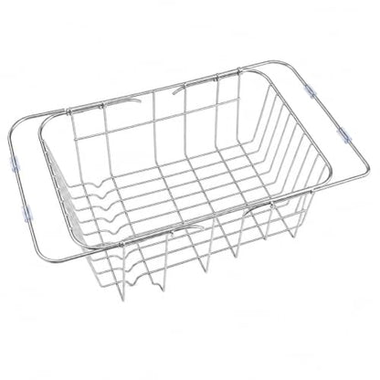 Expandable Over-the-Sink Stainless Steel Dish Rack - size: Extra Large