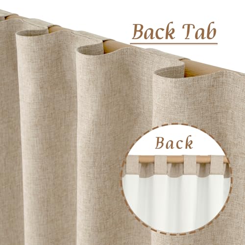 Full Blackout Linen Kitchen Window Curtains 36 Inches 2 Panels | Window Curtains for Cafe, Bathroom, Basement, Privacy Protected Drapes, White Liner, Rod Pocket Back Tab, 29 x 36 Inch, Linen - color: Linen, size: 29"W x 36"L (Pack of 2)