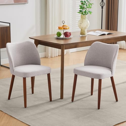 GarveeHome Dining Chairs Set of 4 with Cozy Backrest/Wooden Legs | Dining Chairs Set of 4 with Cozy Backrest/ Wooden Legs No tools Needed - color: Light Grey