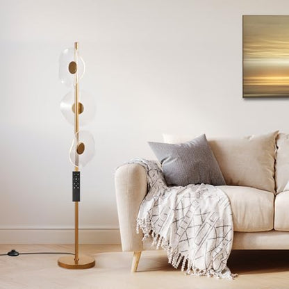 NUÜR Modern Floor Lamp, Dimmable Standing Lamp with Remote Control, Stepless Adjustable Colours & Brightness, Industrial Lighting for Living Room, Bedroom, Office