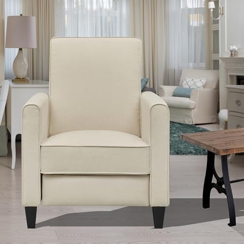 Naomi Home Landon Modern Reclining Accent Chair for Living Room | Recliner Chair with Enhanced Back Support, Wide Seat, Thick Cushioning | Recliner for Small Spaces - color: Cream, style: Recliner