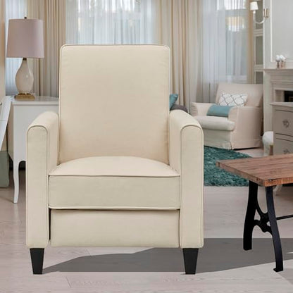 Naomi Home Landon Modern Reclining Accent Chair for Living Room | Recliner Chair with Enhanced Back Support, Wide Seat, Thick Cushioning | Recliner for Small Spaces - color: Cream, style: Recliner