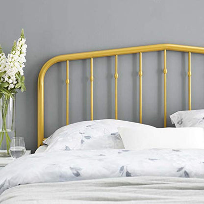 Modway Lennon Modern Farmhouse Metal Full Headboard in Gold - color: Gold, size: Full