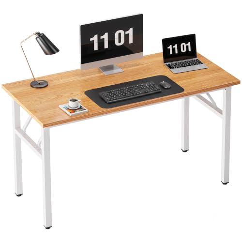 Need 47 inches Computer Desk Office Desk Folding Table with BIFMA Certification Computer Table Workstation,Teak White AC5BW-120 | No-Assembly, Sturdy Foldable Desk for Home Office, Bedroom, Dorm Room, Student Study, Collapsible, Wide, Easy Storage - color