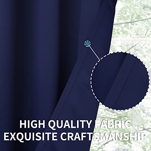 BGment Blackout Curtains for Bedroom - Grommet Thermal Insulated Room Darkening Curtains for Living Room, Set of 2 Panels (38 x 54 Inch, Navy Blue) | Grommet top, Blackout, Room Darkening, Sunblock, Thermal Insulated, Window Drapes for Kitchen, 38x54 Inch