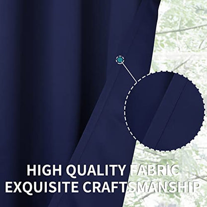 BGment Blackout Curtains for Bedroom - Grommet Thermal Insulated Room Darkening Curtains for Living Room, Set of 2 Panels (38 x 54 Inch, Navy Blue) | Grommet top, Blackout, Room Darkening, Sunblock, Thermal Insulated, Window Drapes for Kitchen, 38x54 Inch