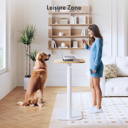 FLEXISPOT 24''Adjustable C Table Gas Spring Mobile Side End Table | Adjustable C table with Wheels, Bedside table for sofa and couch. Laptop Rolling Cart TV Tray, 23.6" W x 13.8" D,Maple - color: Maple, size: 24x14