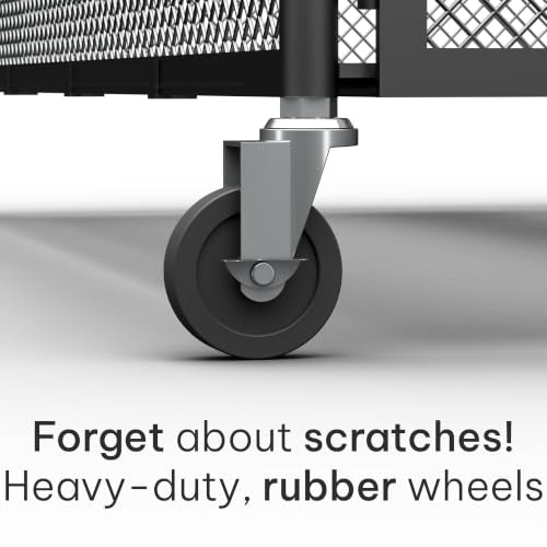 Under Bed Storage with Wheels – Heavy Duty Large Metal Storage Container (70lb load), Low Profile Rolling Organizer with Removable Rubber Wheels, Easy Access for Clothes, Shoes & Blankets - size: Pack of 2