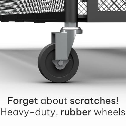 Under Bed Storage with Wheels – Heavy Duty Large Metal Storage Container (70lb load), Low Profile Rolling Organizer with Removable Rubber Wheels, Easy Access for Clothes, Shoes & Blankets - size: Pack of 2