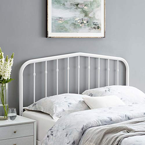 Modway Lennon Modern Farmhouse Metal Twin Headboard in White - color: White, size: Twin