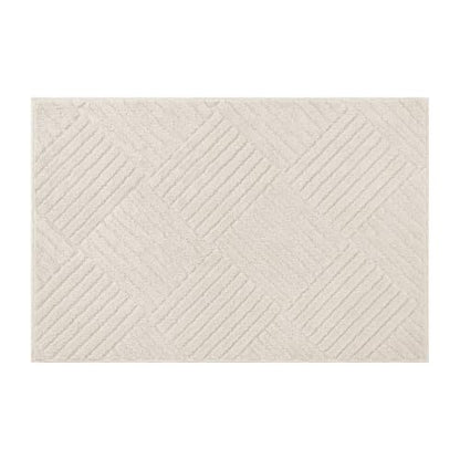 2x3 Bedroom Runner, Soft Beige Geometric Fluffy Hallway Mat | Washable Modern Hall Floor Rug, Non Slip Shaggy Boho Indoor Accent Kitchen Throw Carpet for Laundry, Entyway and Bathroom - size: 2' x 3' (Runner)